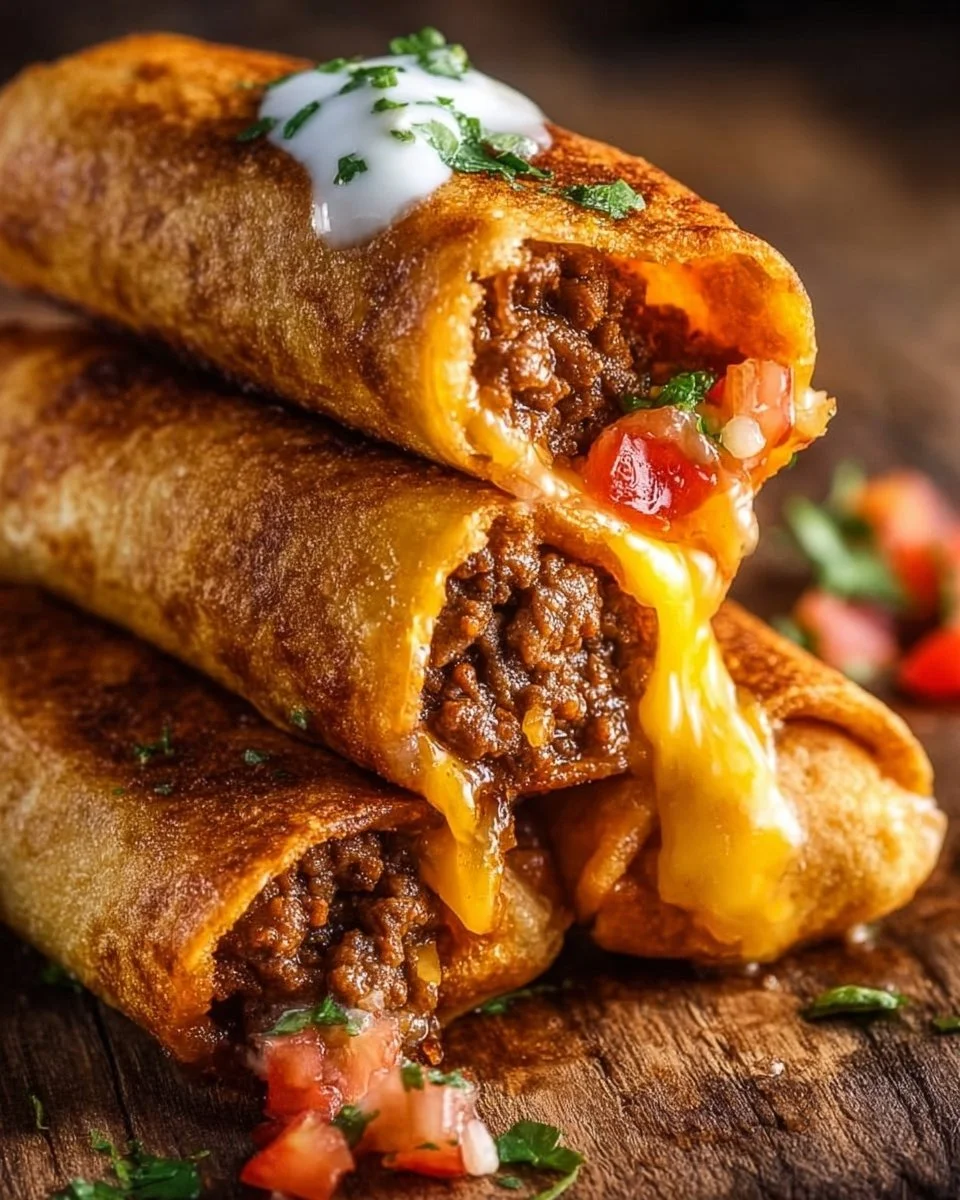 Beef and Cheese Chimichangas