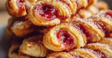 Delicious Berry Puff Twists topped with mixed berries and powdered sugar
