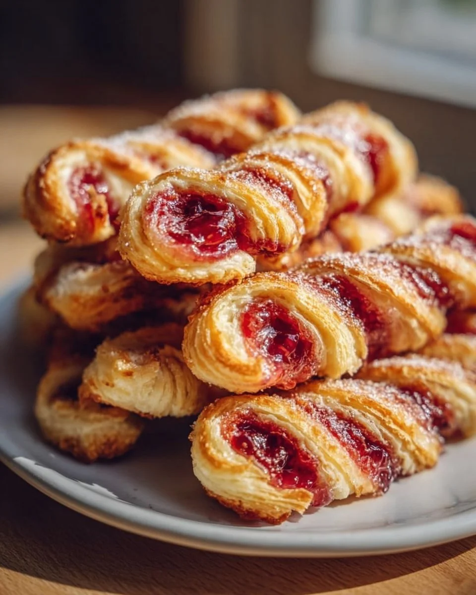 Delicious Berry Puff Twists topped with mixed berries and powdered sugar