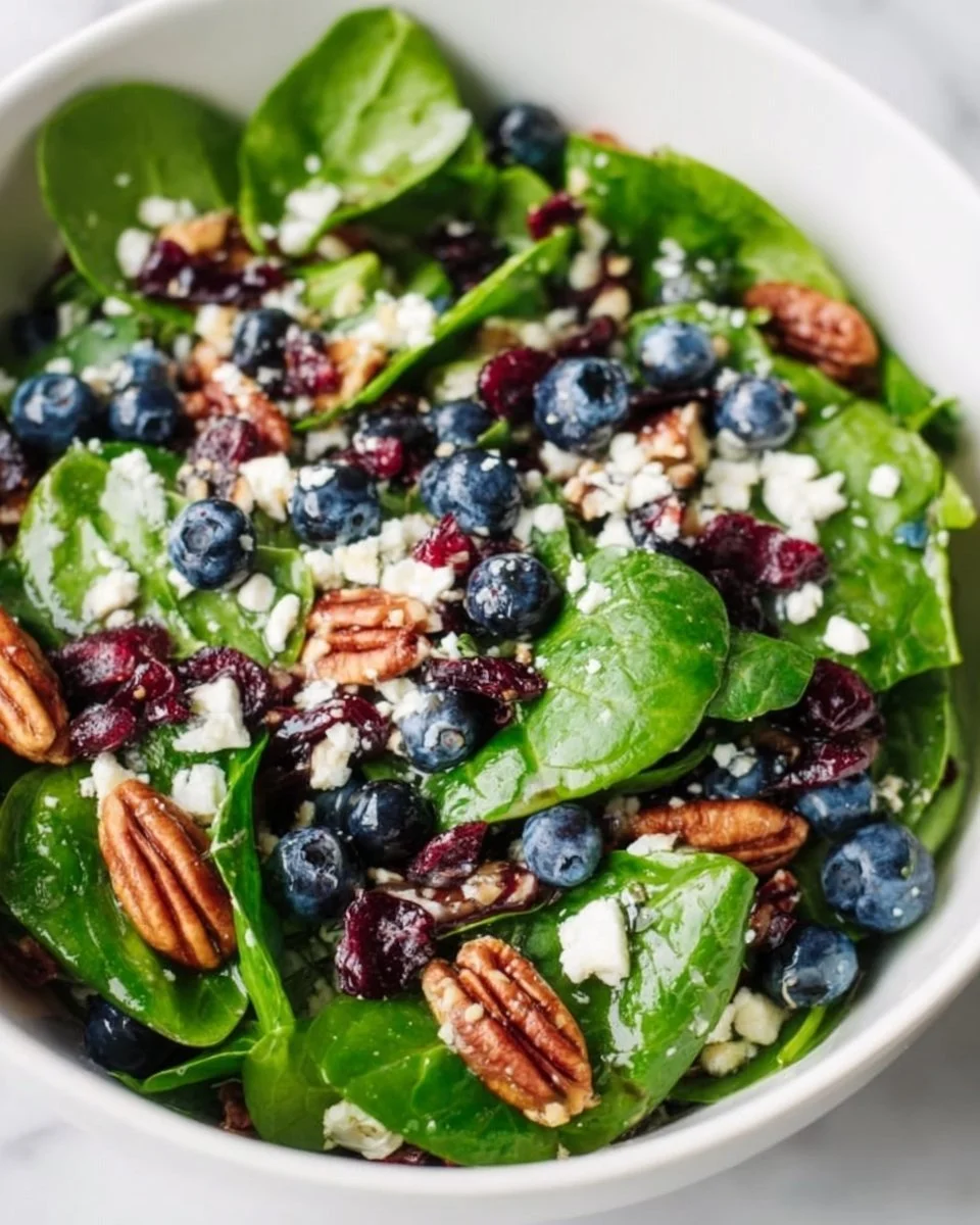 Blueberry Spinach Salad with Honey Balsamic Dressing