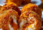 Buffalo Chicken Bacon Mozzarella Bombs ready to serve and enjoy