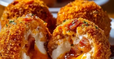 Buffalo Chicken Bacon Mozzarella Bombs ready to serve and enjoy