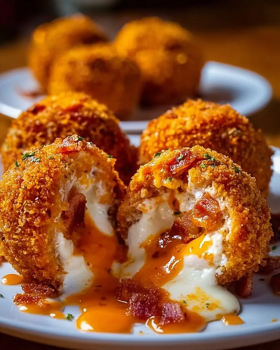 Buffalo Chicken Bacon Mozzarella Bombs ready to serve and enjoy