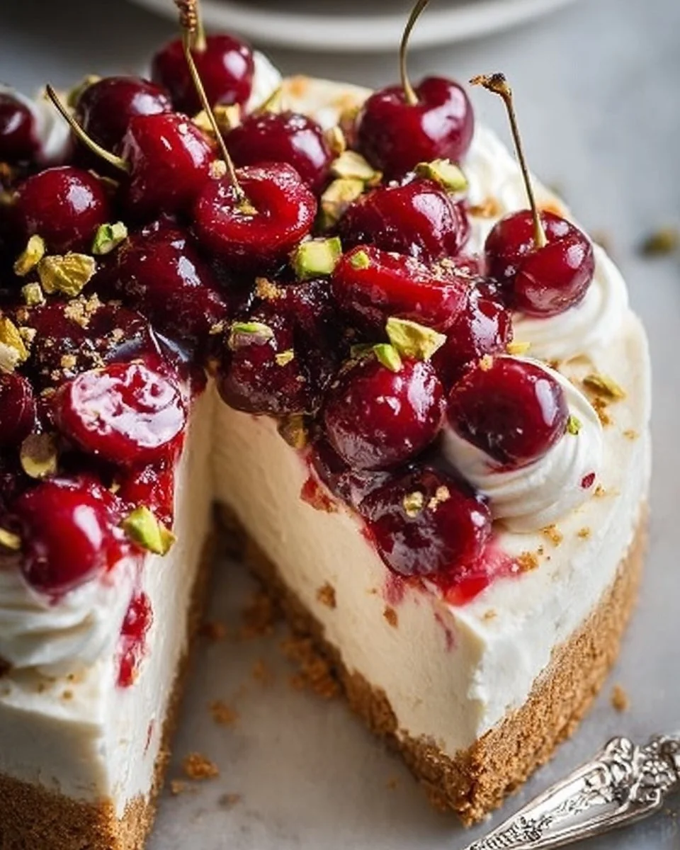 Cherry Pistachio Cheesecake