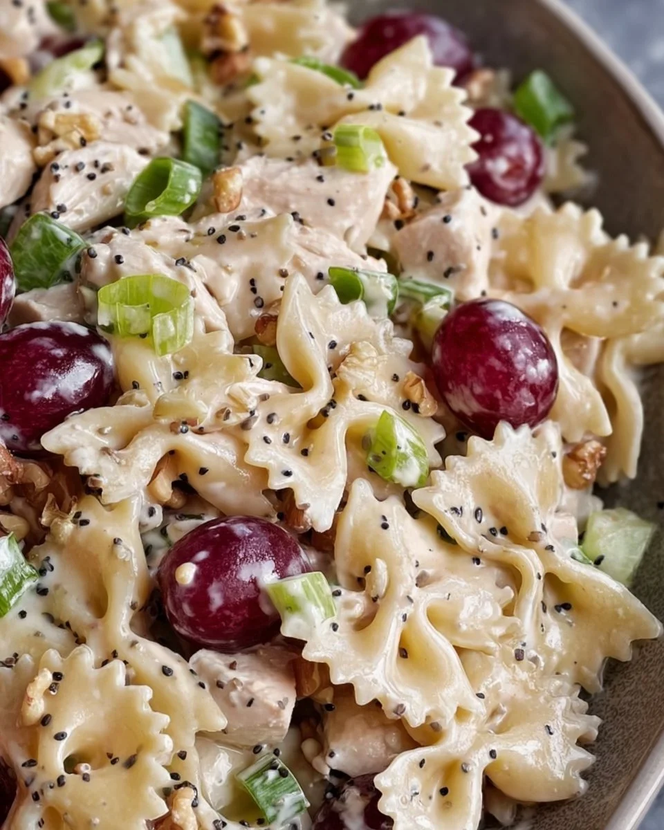 Chicken Grape Pasta Salad with Poppy Seed Dressing