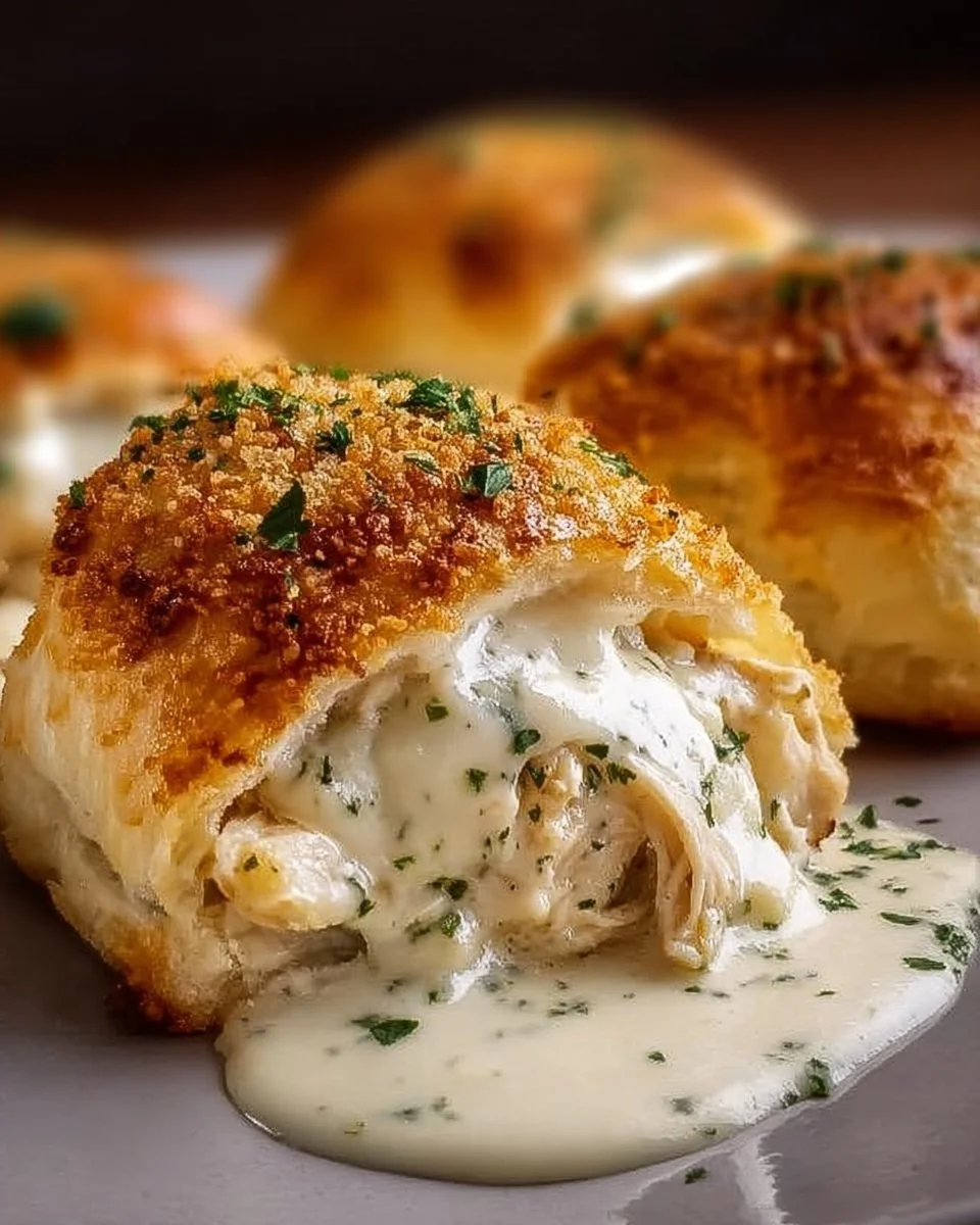 Chicken Pillows with Creamy Parmesan Sauce