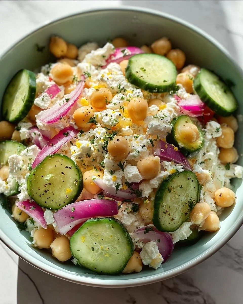 Cottage Cheese Chickpea Salad Bowl