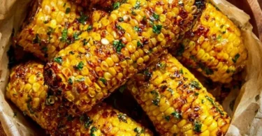 Delicious Cowboy Butter Roasted Corn on the cob, grilled to perfection