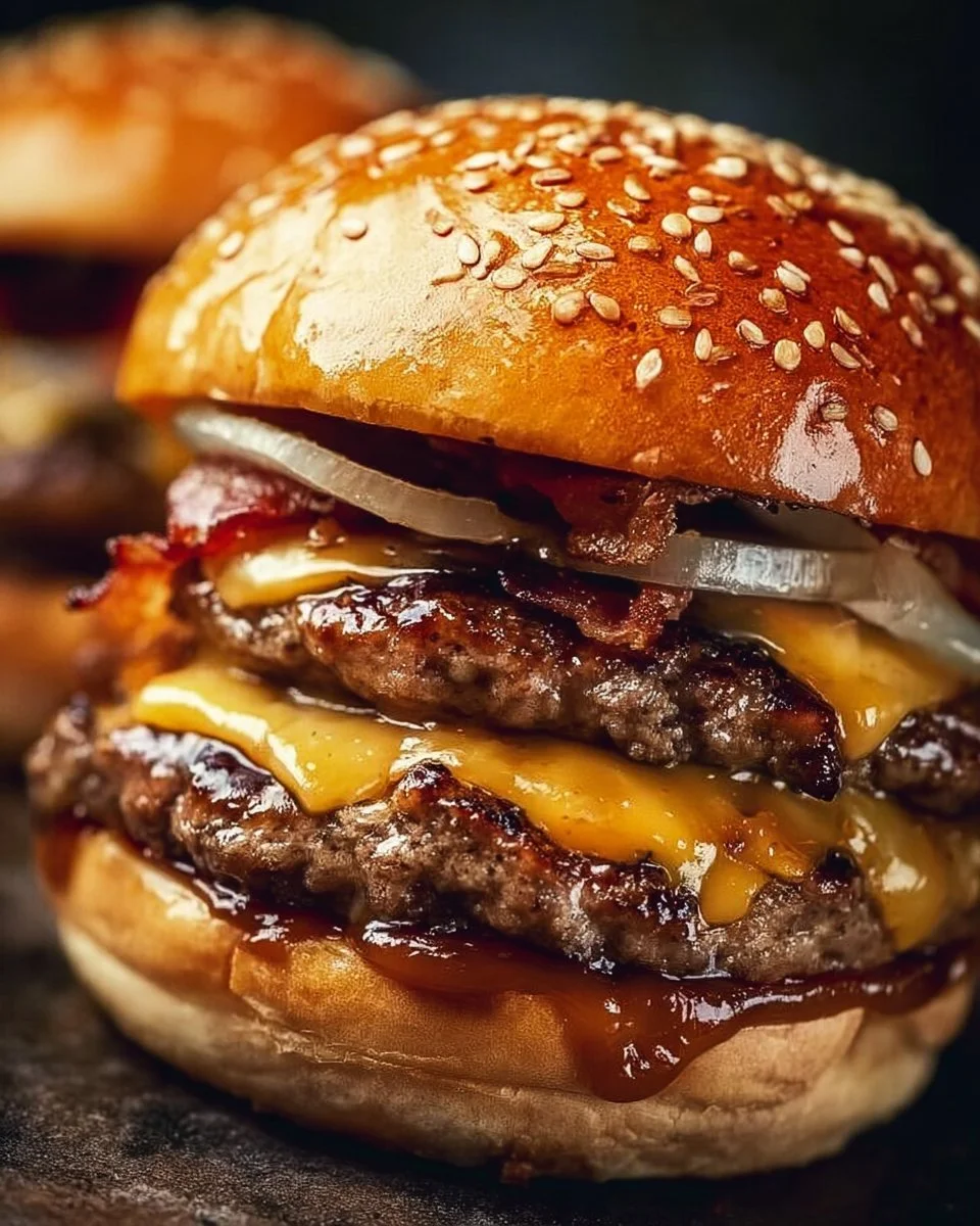 Delicious Crack Burger topped with fresh ingredients and melted cheese