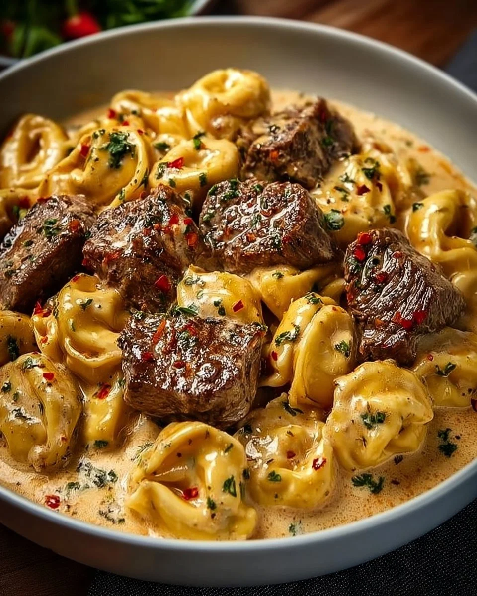 Cracked Garlic Steak Tortellini in Creamhouse Sauce Bliss