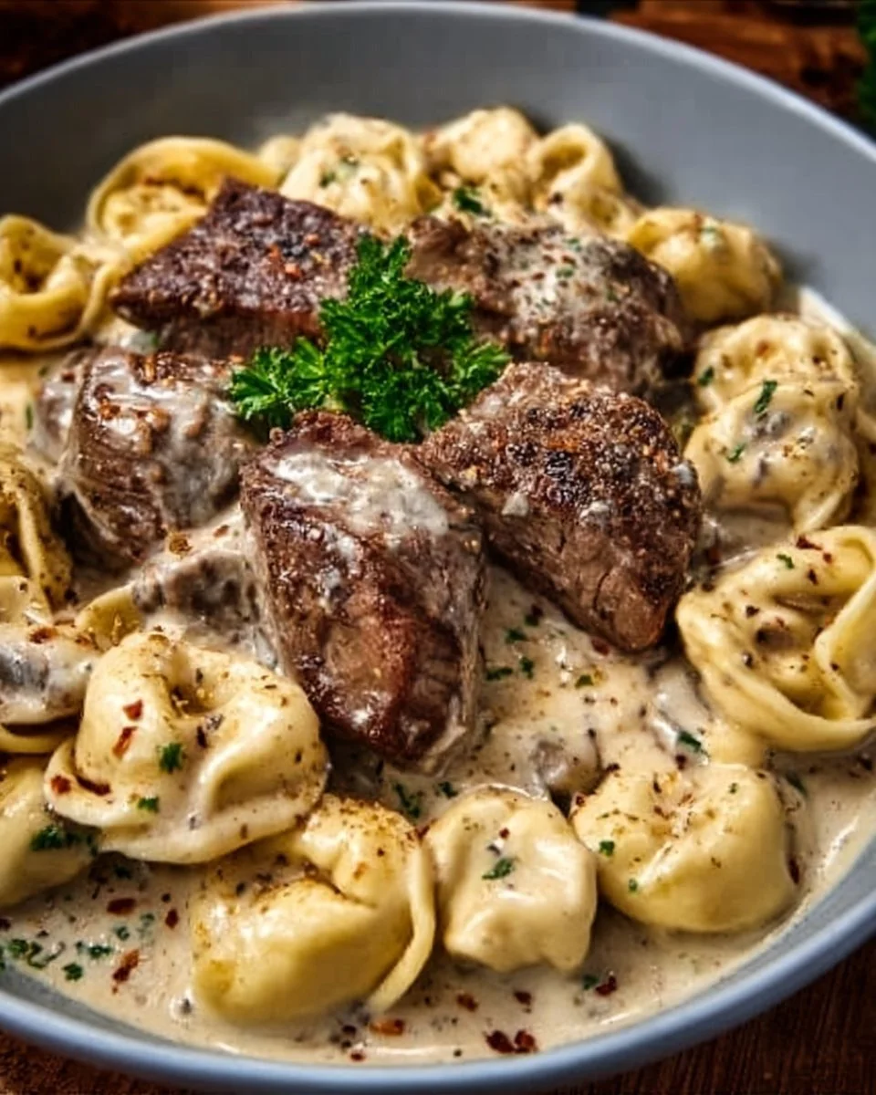 Cracked Garlic Steak Tortellini in Creamhouse Sauce Bliss