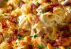 Delicious Crazy Good Casserole served in a colorful dish