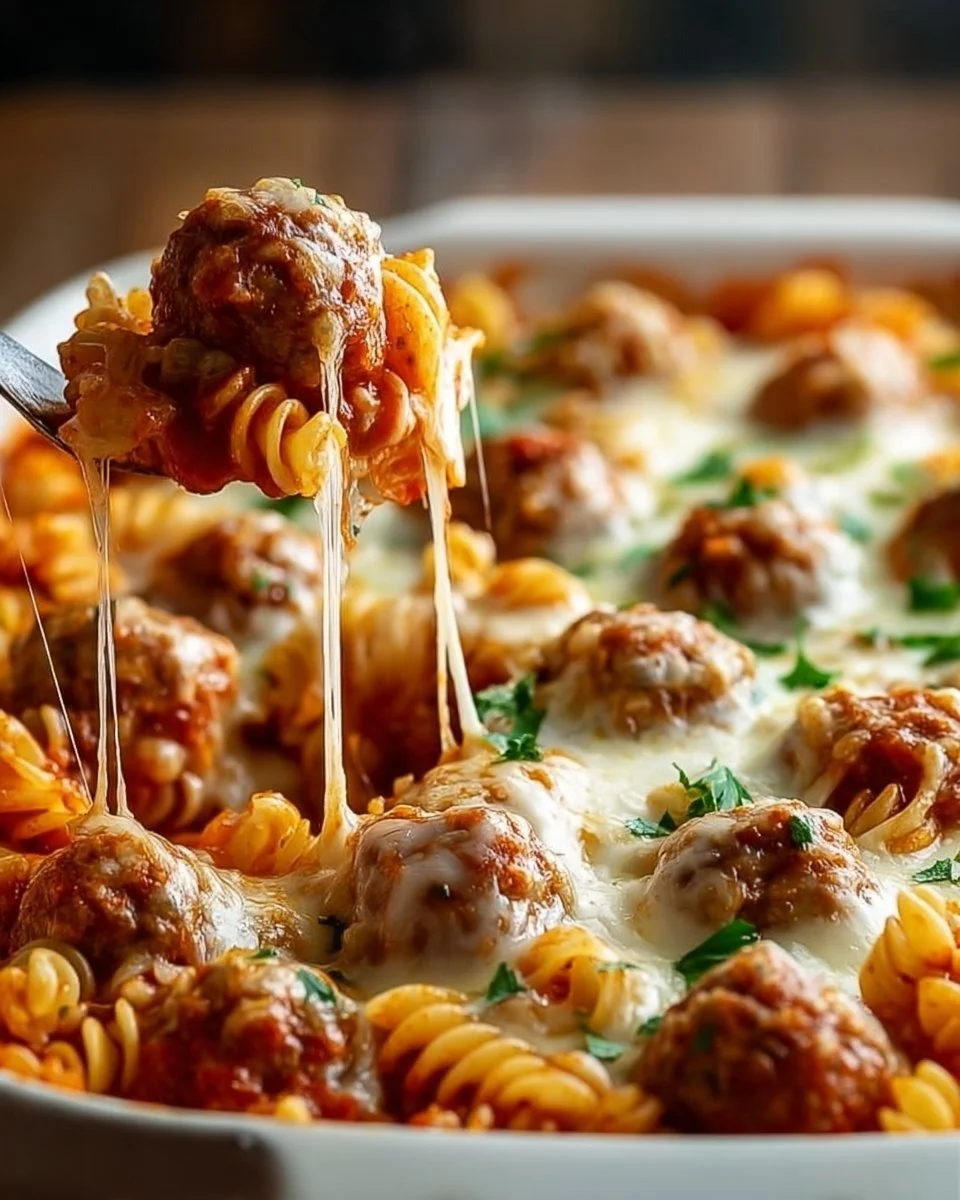 Dump and Bake Meatball Casserole