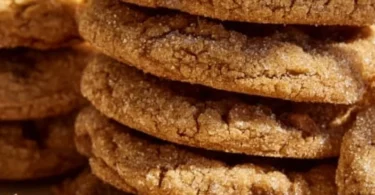 Delicious espresso brown butter toffee cookies on a plate