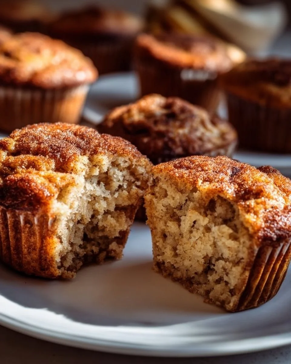 Fluffy Banana Cinnamon Greek Yogurt Muffins