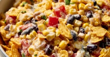 Delicious Frito Corn Salad with vibrant ingredients and crunchy Frito chips