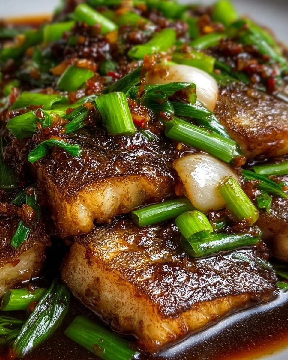 Ginger Onion Fried Sea Bass
