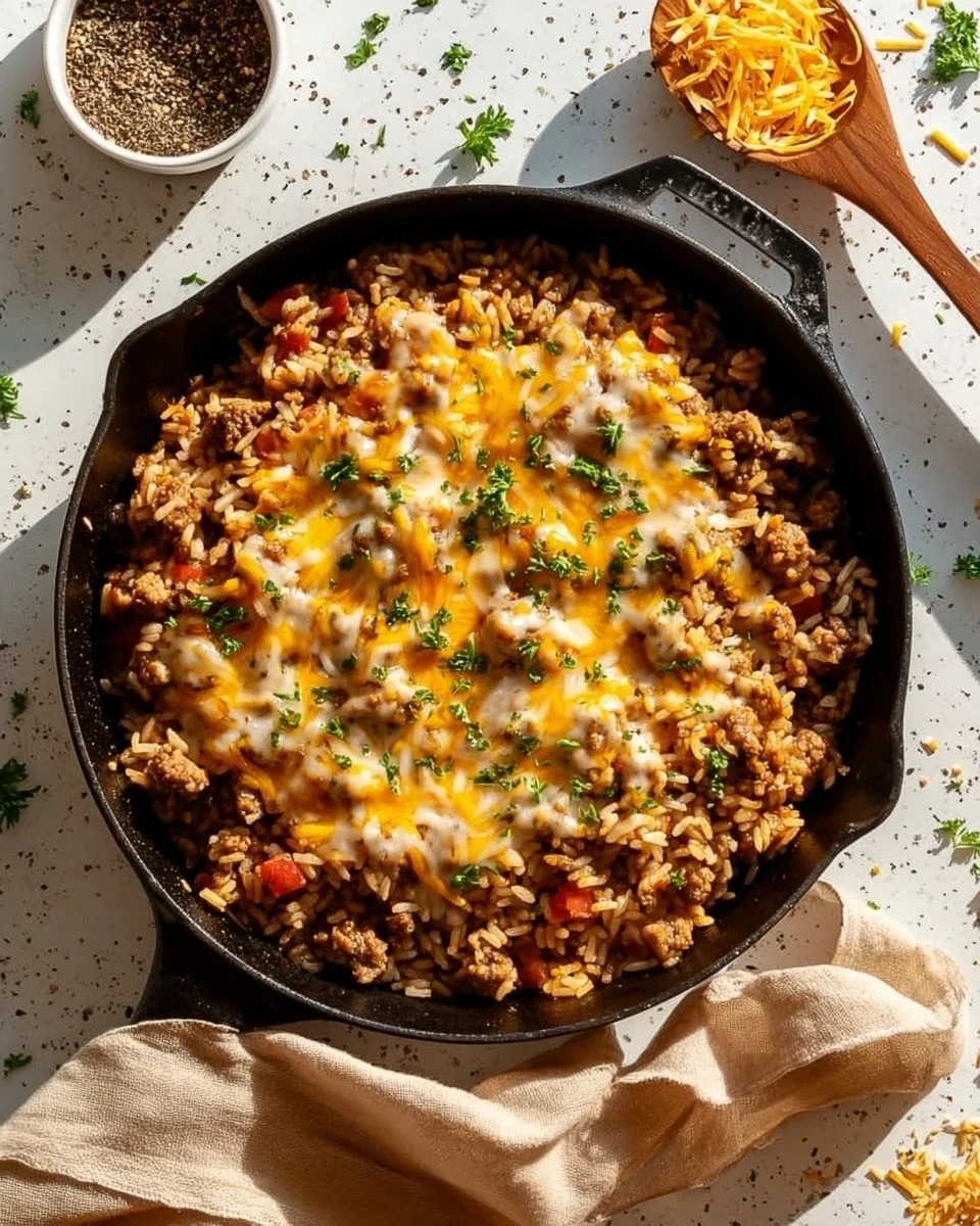 Ground Sausage and Rice Skillet