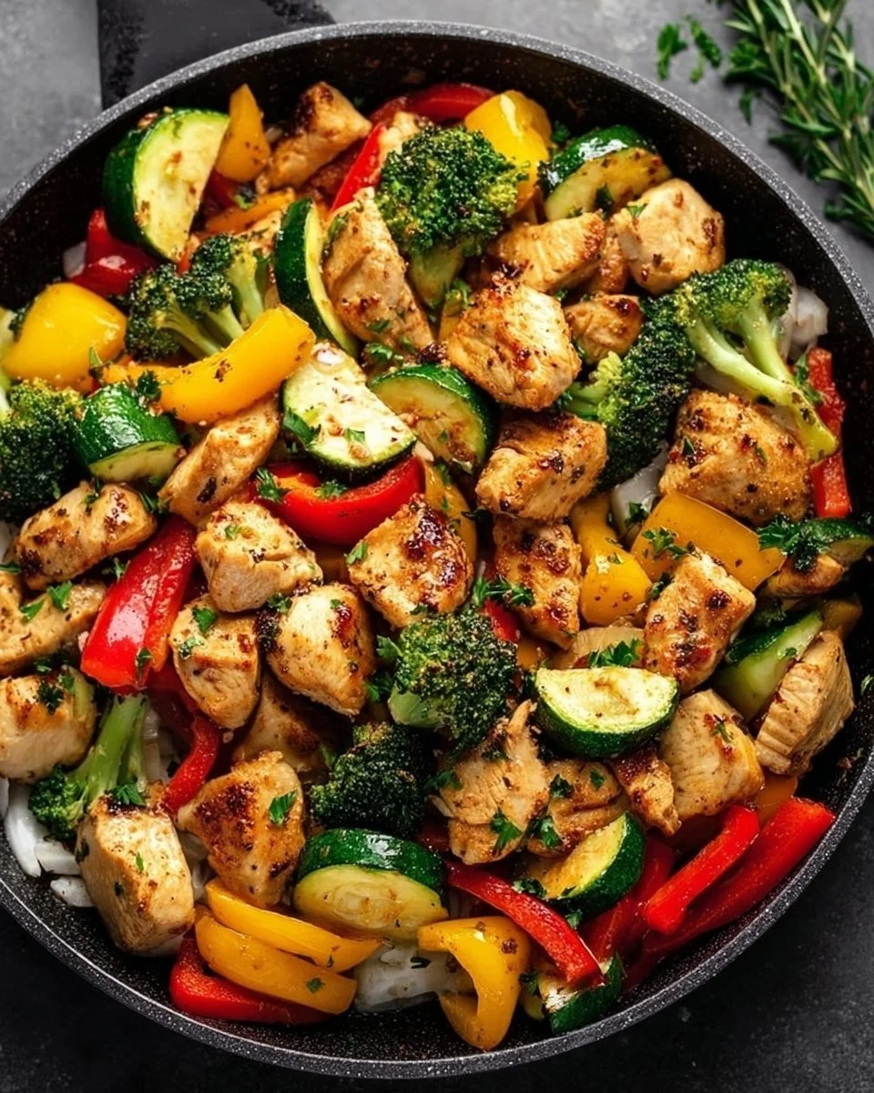 Healthy Chicken and Vegetables Skillet