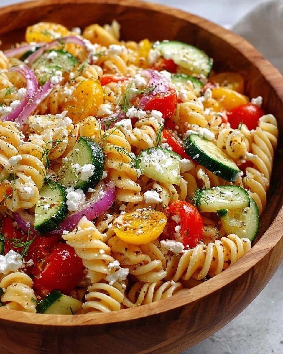High Protein Greek Pasta Salad
