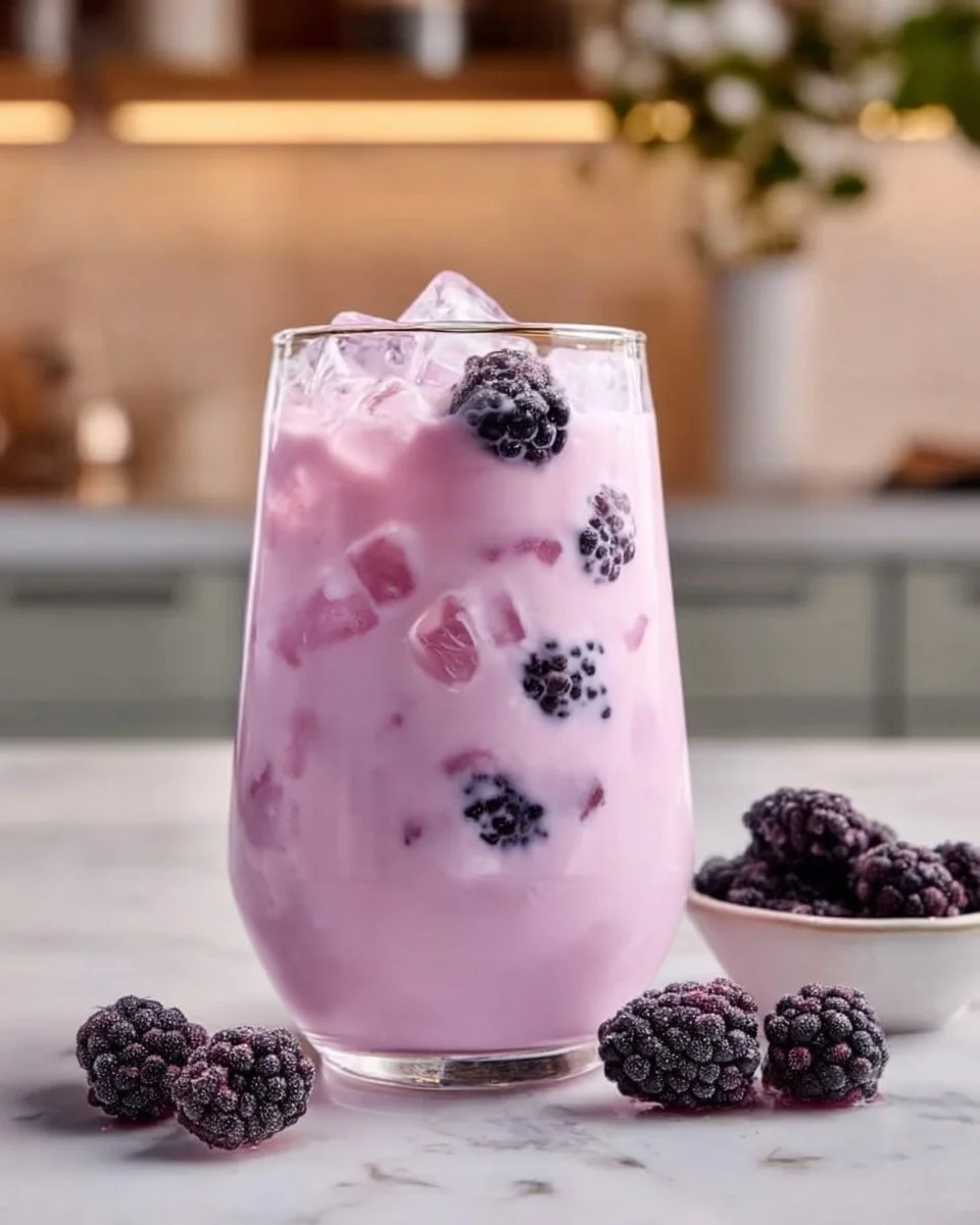 Homemade Blackberry Coconut Pink Drink