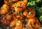Delicious Honey Garlic Shrimp Bowls with fresh vegetables and rice