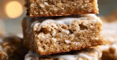 Delicious iced oatmeal cookie bars topped with sweet icing
