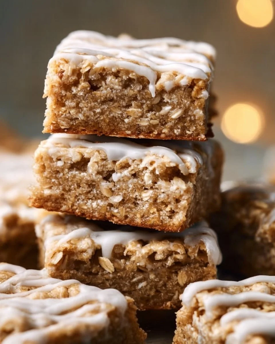 Iced Oatmeal Cookie Bars