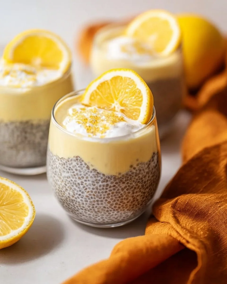 Bowl of Lemon Cream Chia Pudding made with oat milk, topped with lemon zest.