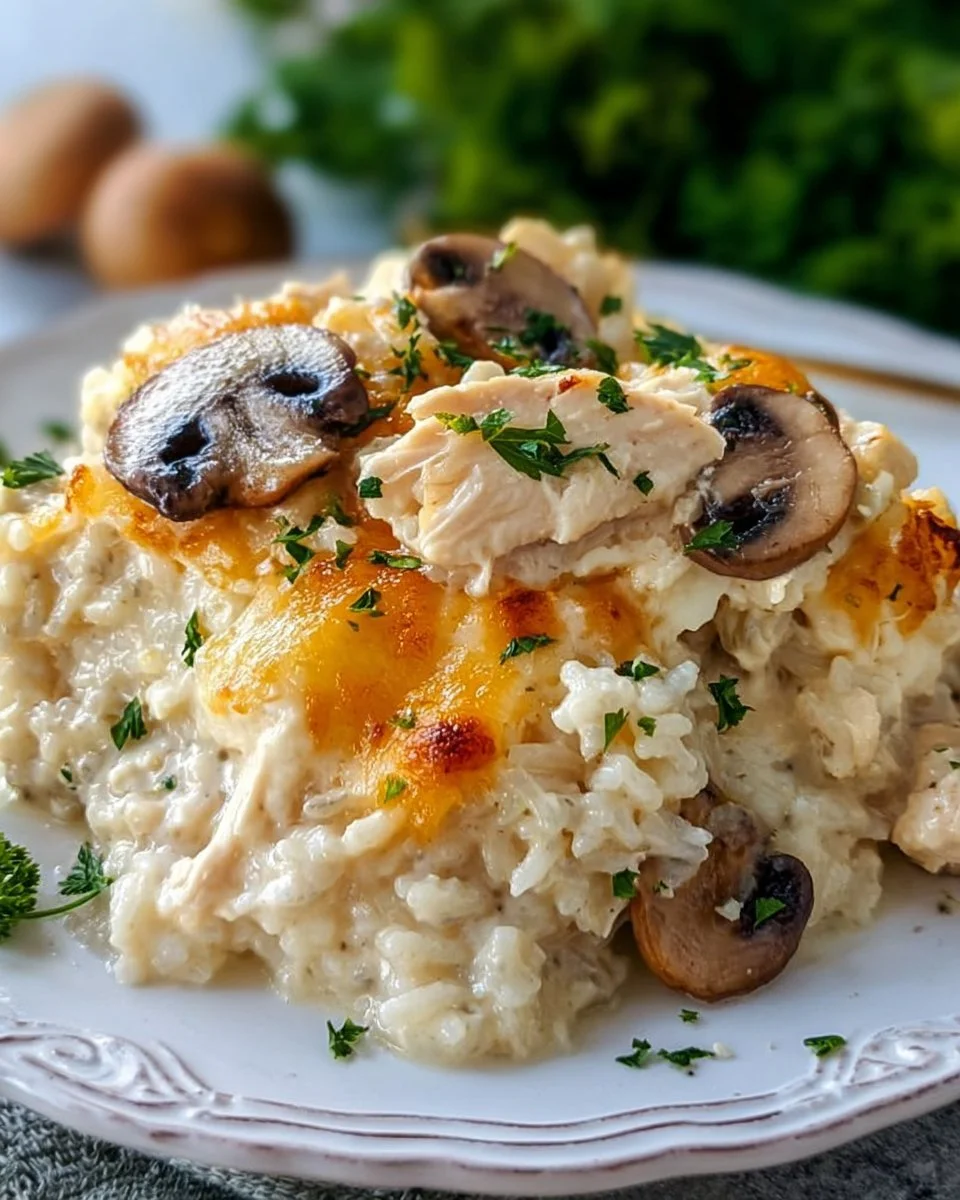 Delicious Million Dollar Chicken and Rice Casserole with creamy texture.