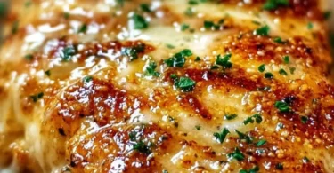 Deliciously baked Parmesan Chicken with herbs and cheese