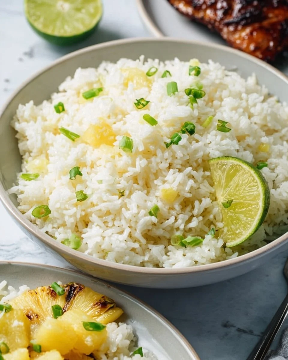 Delicious Pineapple Rice served in a bowl with fresh pineapple chunks and herbs.