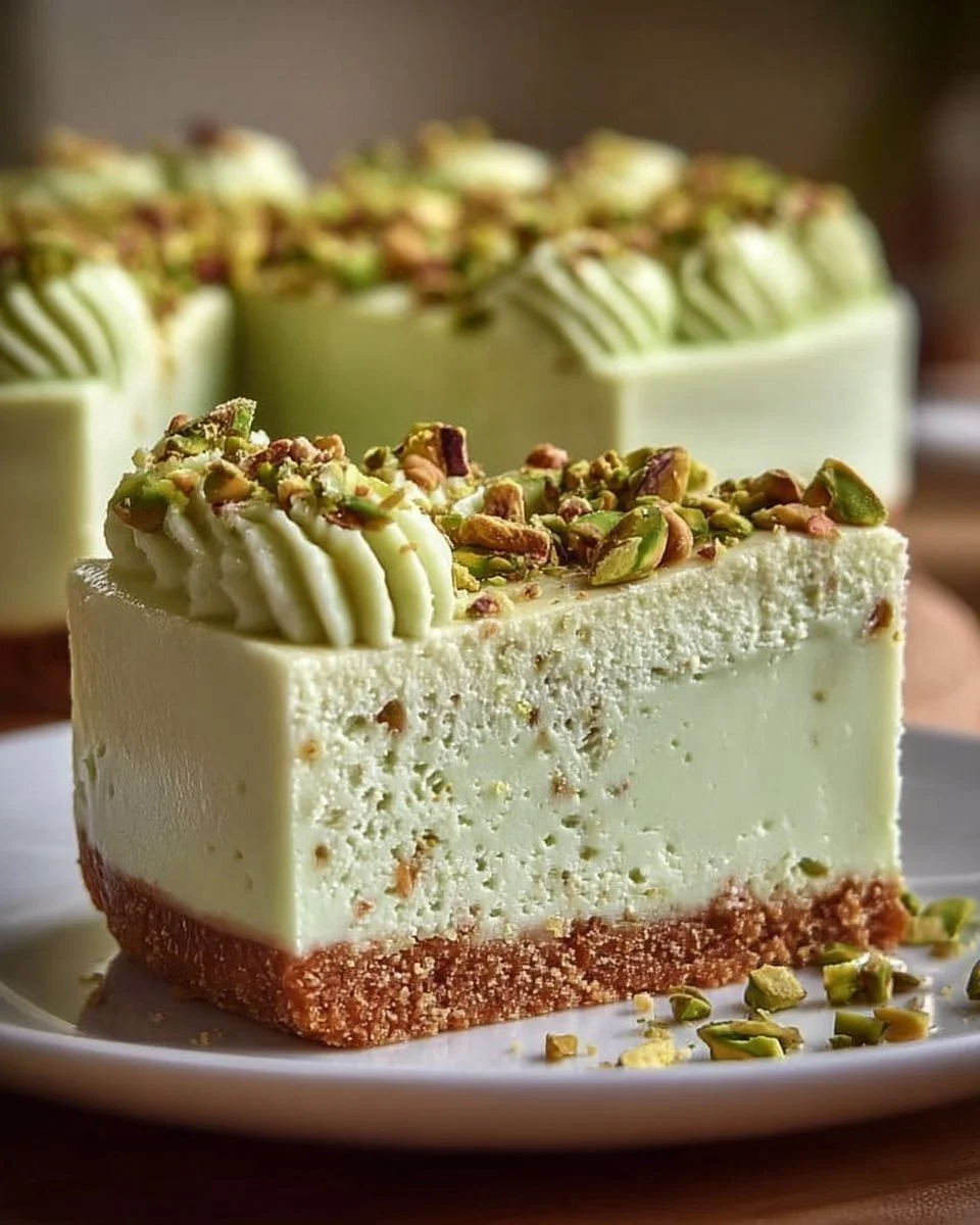 Pistachio Cheesecake Without Baking