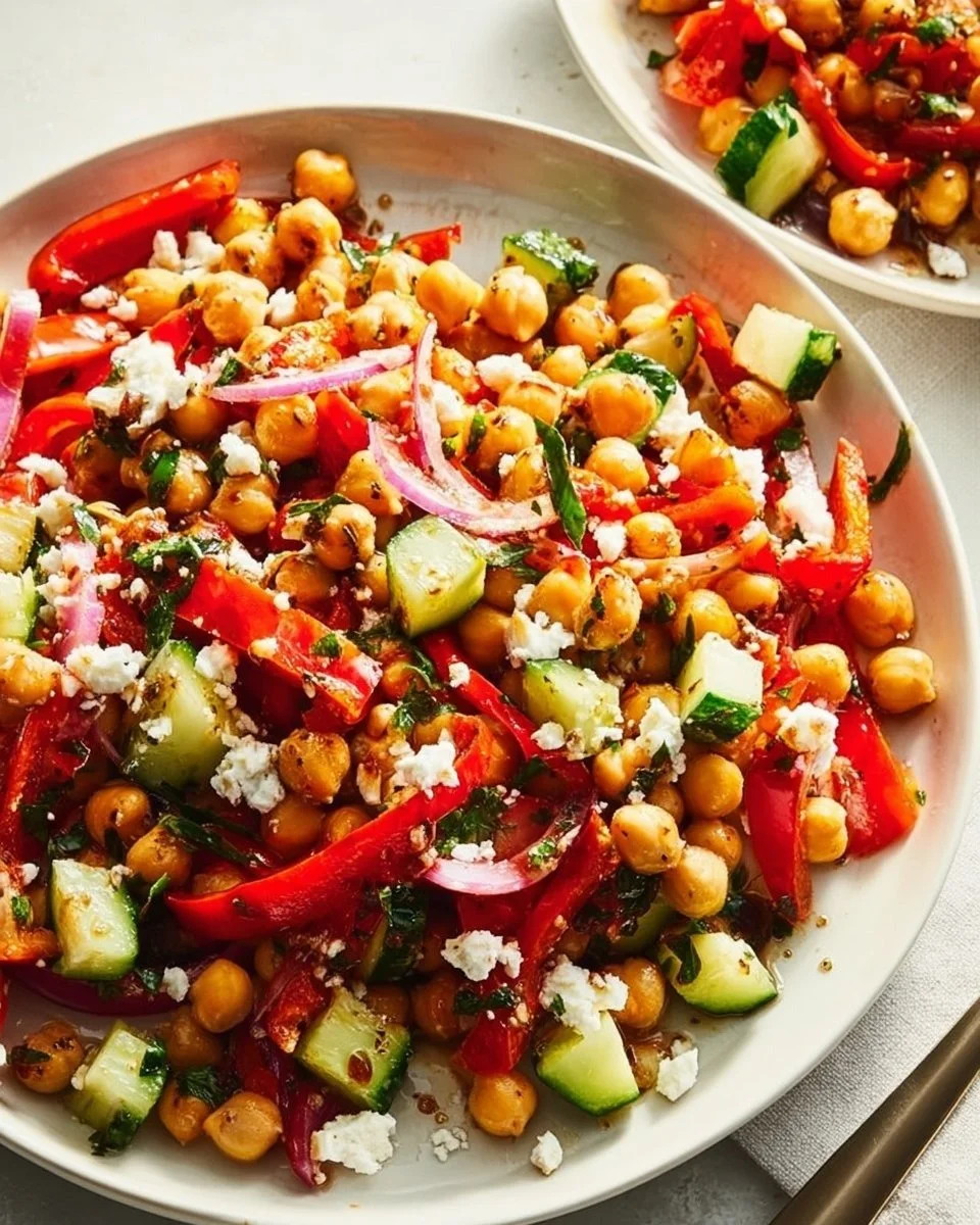 Roasted Red Pepper and Chickpea Salad