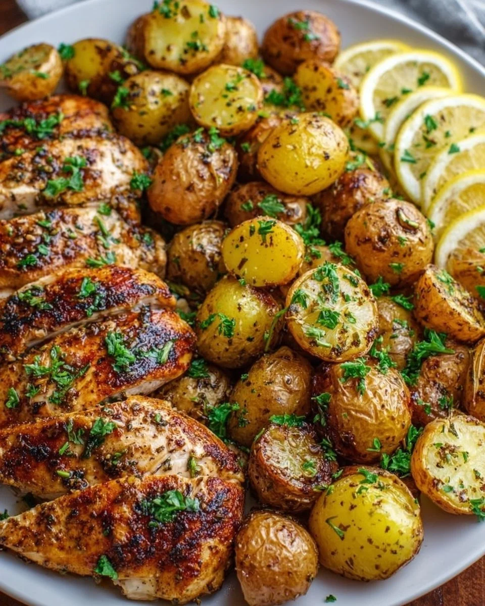 Sheet Pan Lemon Balsamic Chicken and Potatoes