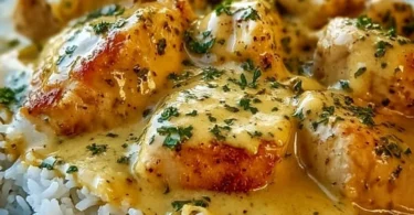 Delicious smothered chicken served over rice with rich gravy.