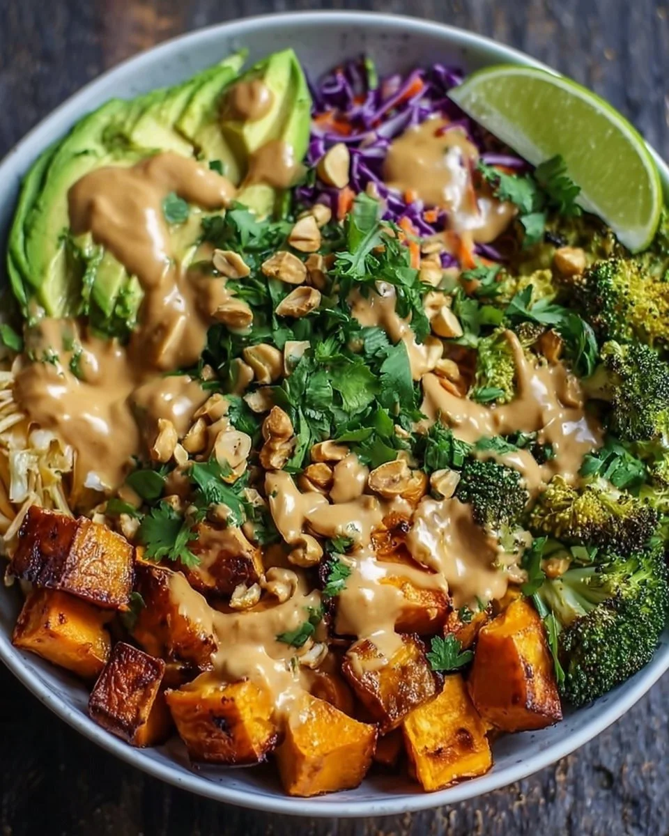 Thai Peanut Sweet Potato Buddha Bowl That Will Brighten Your Day